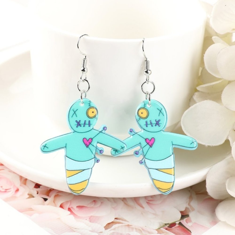 Voodoo doll earrings Halloween